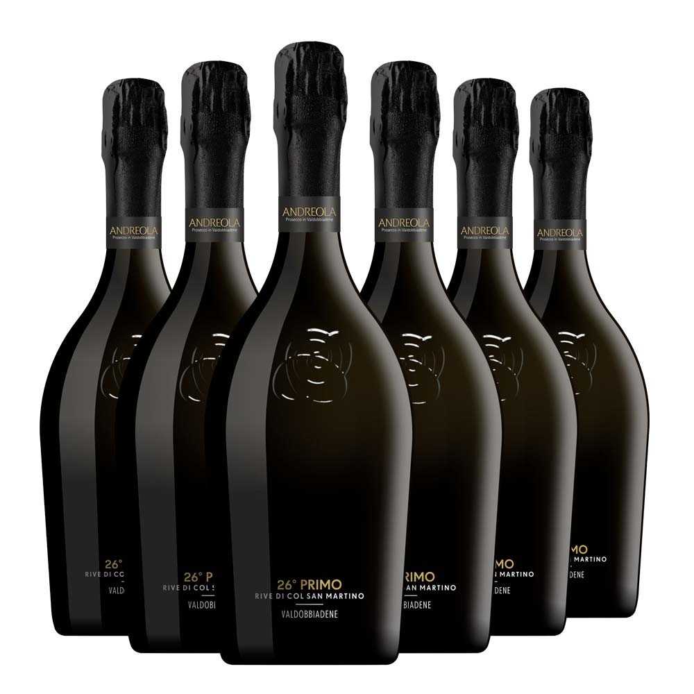Conegliano Valdobbiadene Prosecco DOCG 26° Primo Rive di Col San Martino Extra-Brut Box da 6 bottiglie