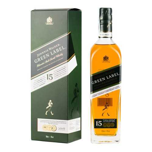 Blended Scotch Whisky Johnnie Walker Green Label 15 Anni con astuccio 70 cl