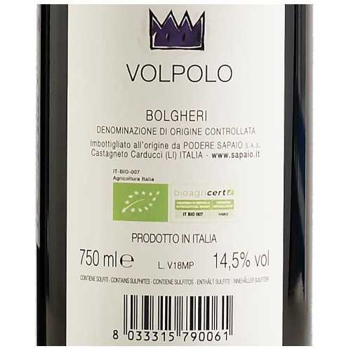 Bolgheri Rosso Volpolo 2021 Bio