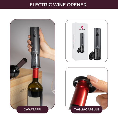 Cavatappi Elettrico per Vino Professionale con ricarica USB